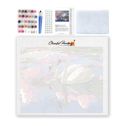 Cisnes de la laguna - Pintura por números