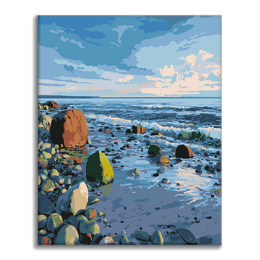 Costa rocosa - Pintura por números
