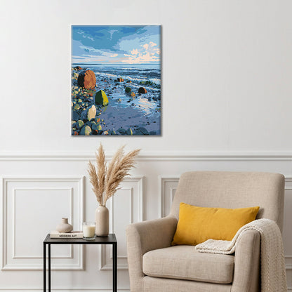 Costa rocosa - Pintura por números