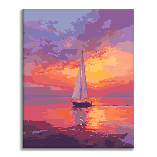 Vela y Resplandor del Sol - Pintura por Números