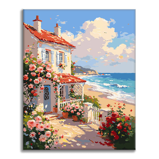 Casa de campo Seaside Rose - Pintura por números