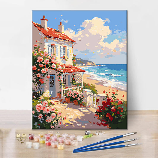 Casa de campo Seaside Rose - Pintura por números