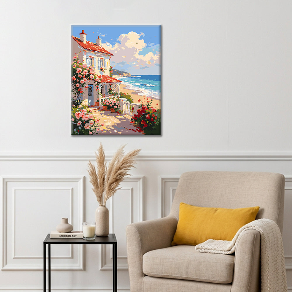 Casa de campo Seaside Rose - Pintura por números