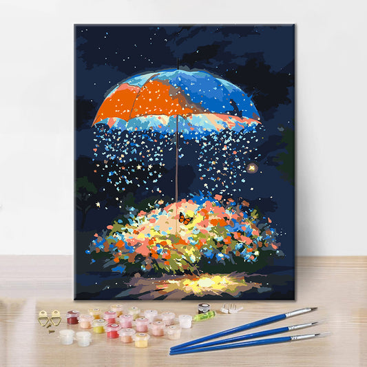 Jardín de sombrillas estrelladas - Pintura por números