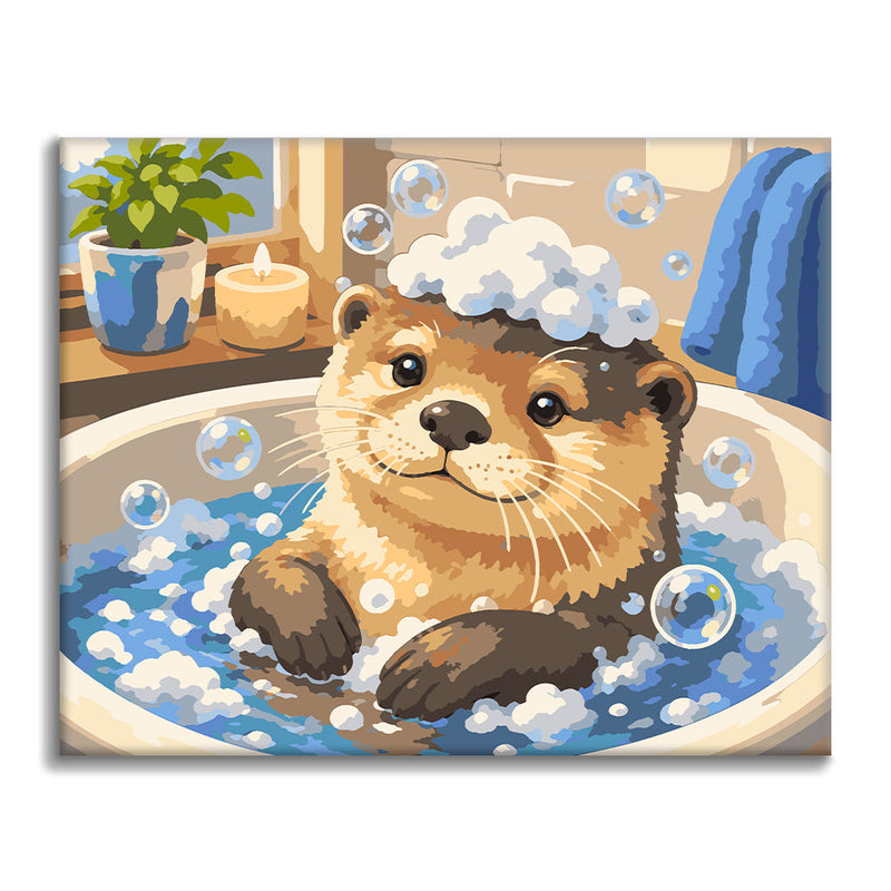 Nutria bañándose – Pintura por números