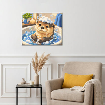 Nutria bañándose – Pintura por números