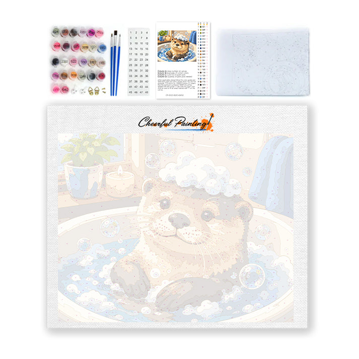 Nutria bañándose – Pintura por números