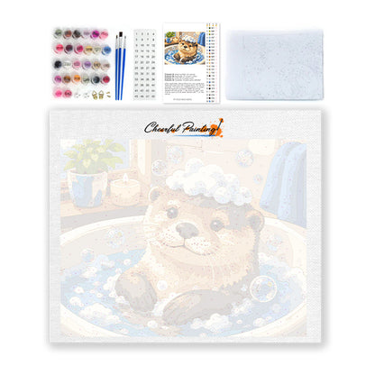 Nutria bañándose – Pintura por números
