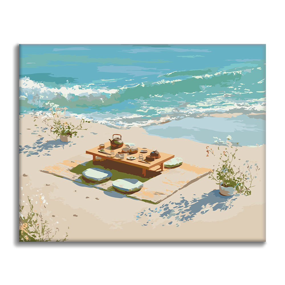 Té junto a la playa – Pintura por números