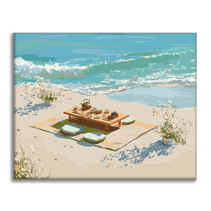 Té junto a la playa – Pintura por números