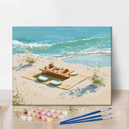 Té junto a la playa – Pintura por números