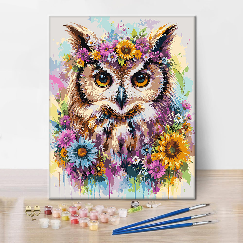 Búho florido – Pintura por números