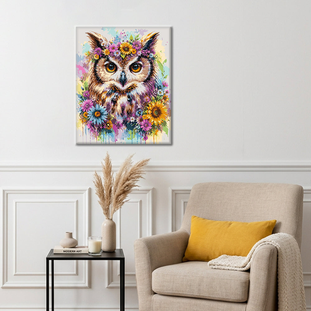 Búho florido – Pintura por números