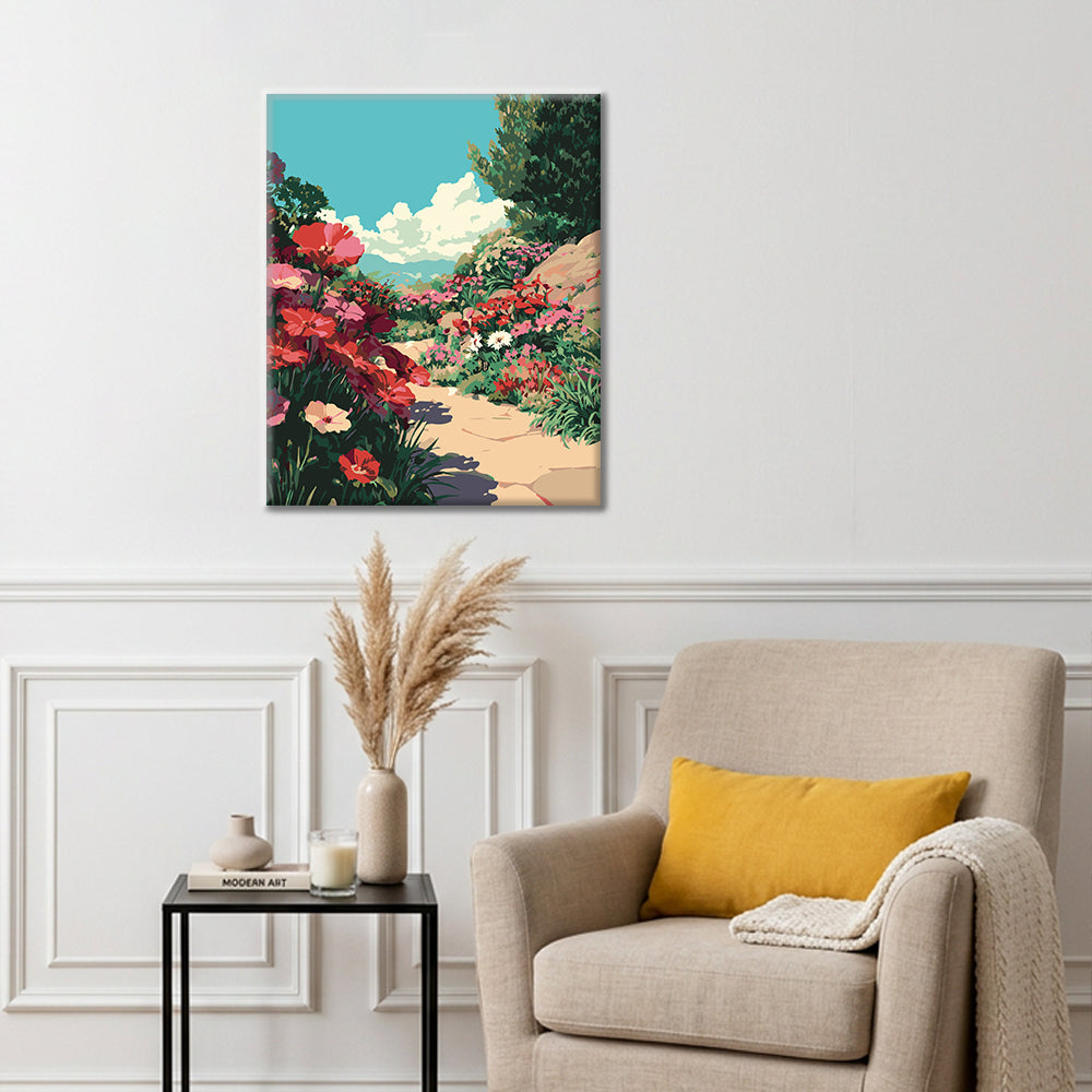 Sendero florido – Pintura por números