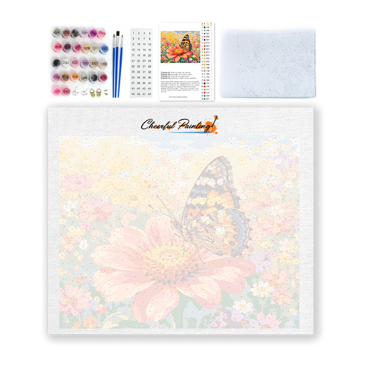 Mariposa sobre una flor – Pintura por números