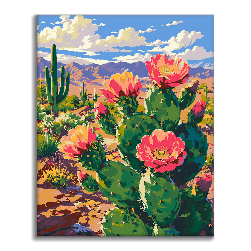 Flor de cactus – Pintura por números