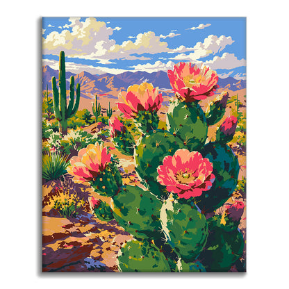 Flor de cactus – Pintura por números