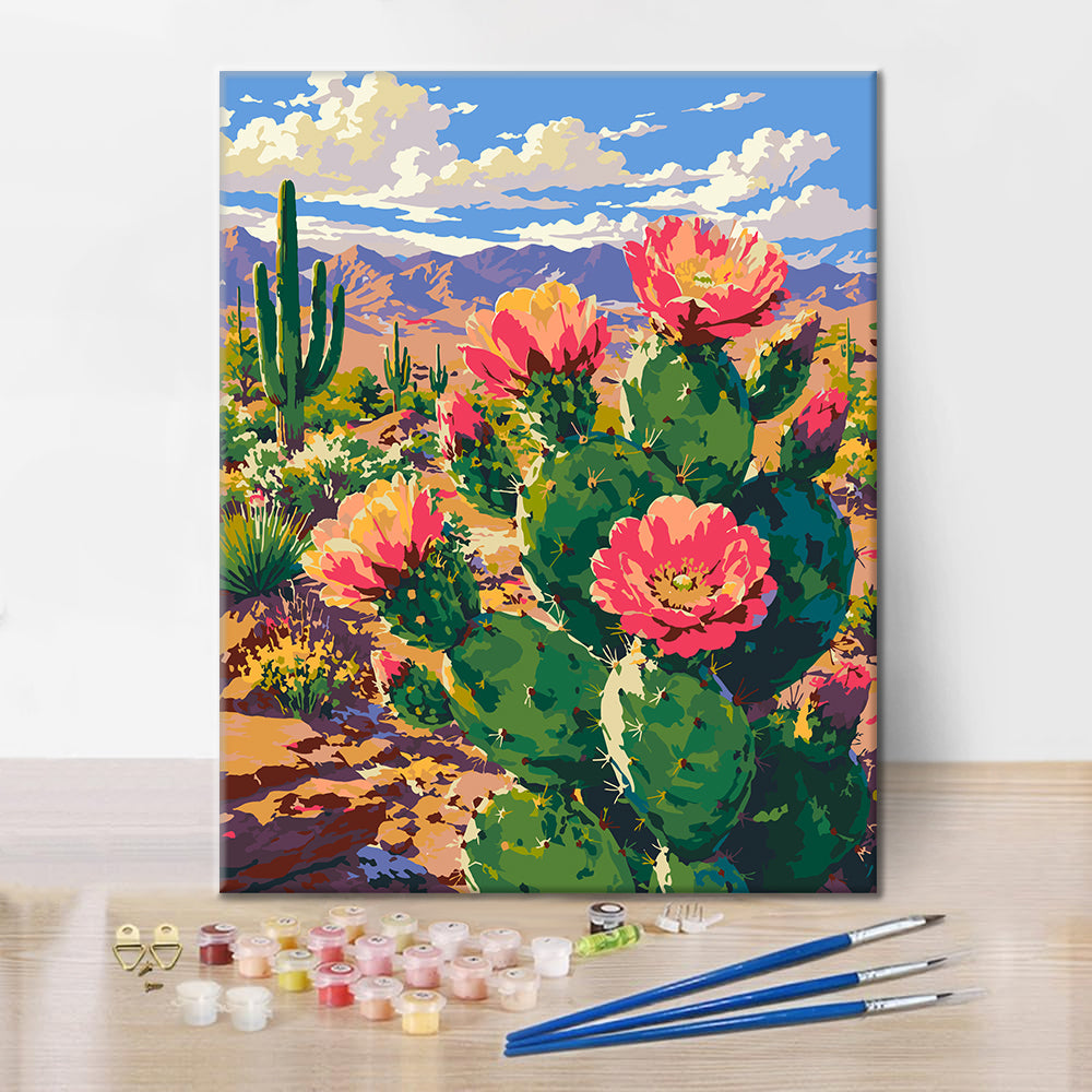 Flor de cactus – Pintura por números