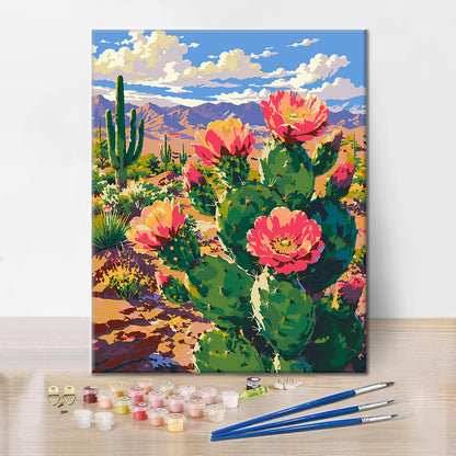 Flor de cactus – Pintura por números