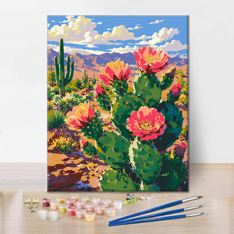 Flor de cactus – Pintura por números