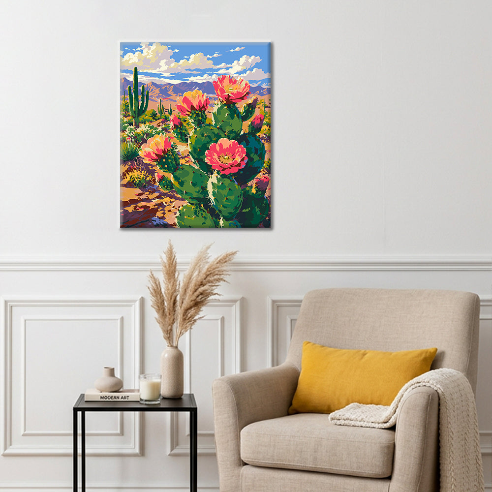 Flor de cactus – Pintura por números