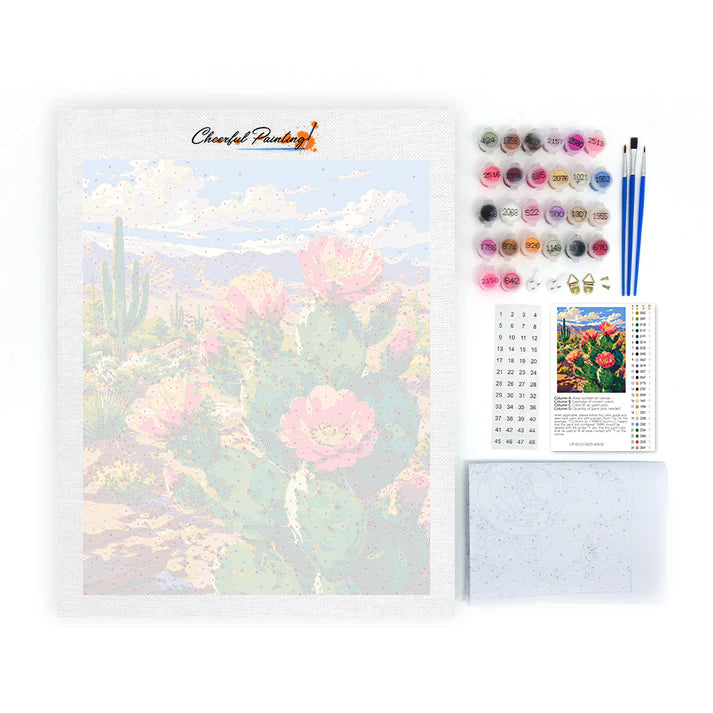 Flor de cactus – Pintura por números