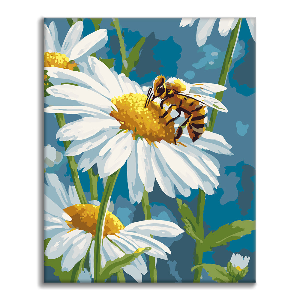 Margaritas y abejas – Pintura por números