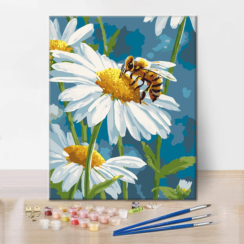 Margaritas y abejas – Pintura por números