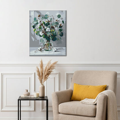 Eucalipto y algodón blanco – Pintura por números