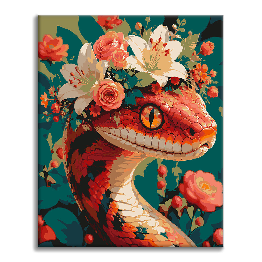 Serpiente floral – Pintura por números