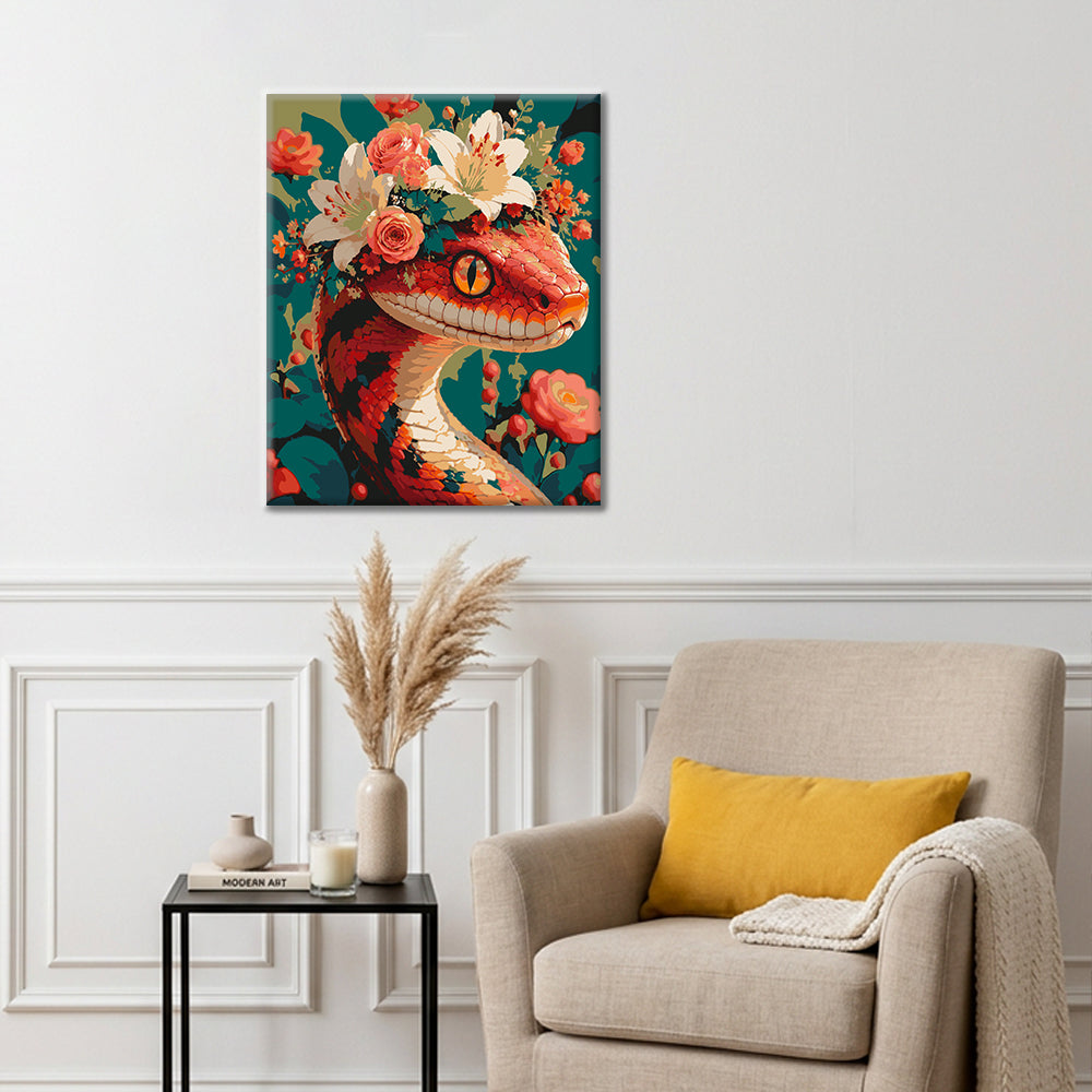 Serpiente floral – Pintura por números
