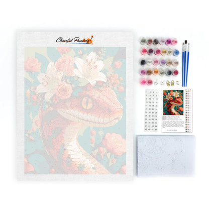 Serpiente floral – Pintura por números