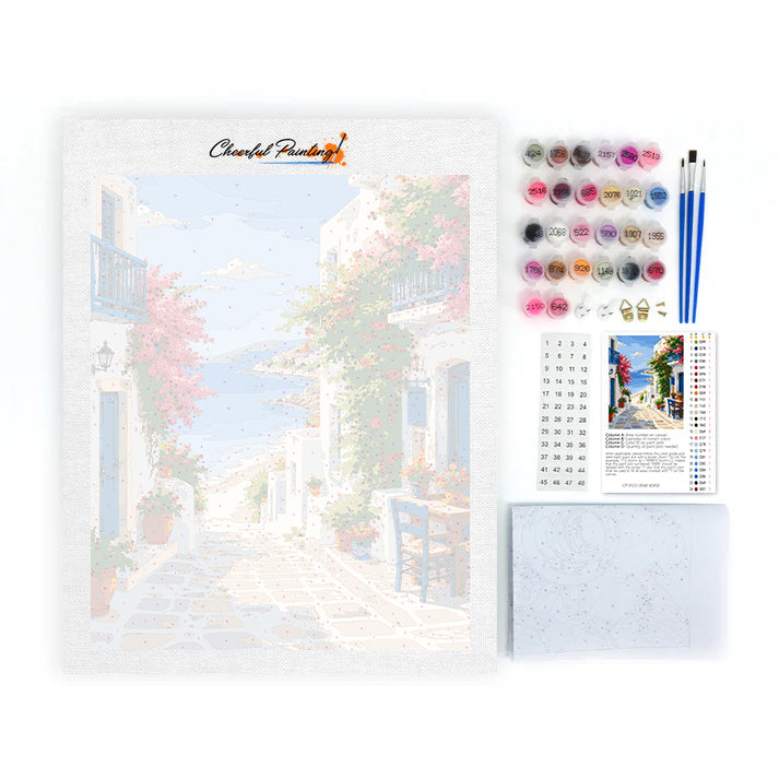 Calle de isla griega – Pintura por números
