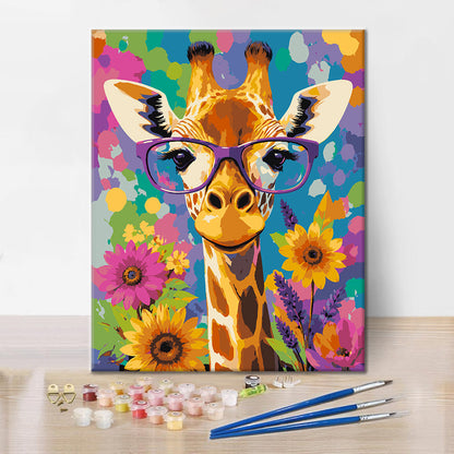 Jirafa hipster – Pintura por números