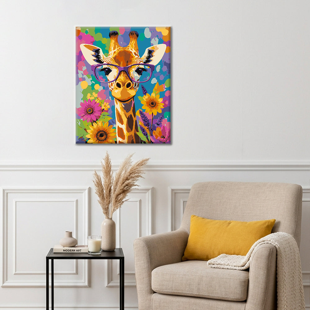 Jirafa hipster – Pintura por números