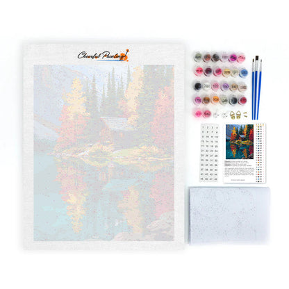 Cabaña junto al lago – Pintura por números