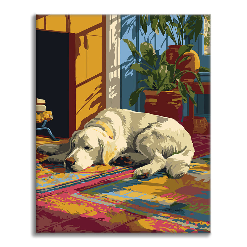 Golden retriever perezoso – Pintura por números