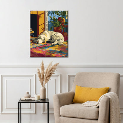 Golden retriever perezoso – Pintura por números