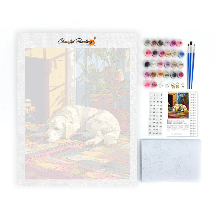 Golden retriever perezoso – Pintura por números
