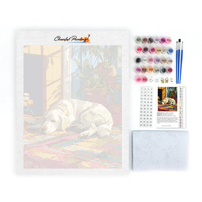 Golden retriever perezoso – Pintura por números
