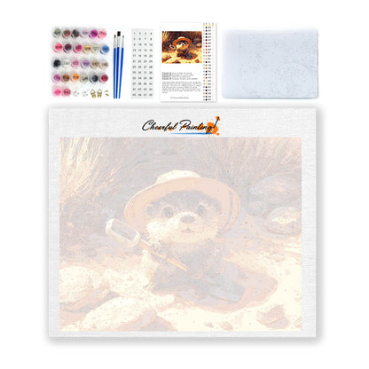 Pequeña excavadora de playa – Pintura por números