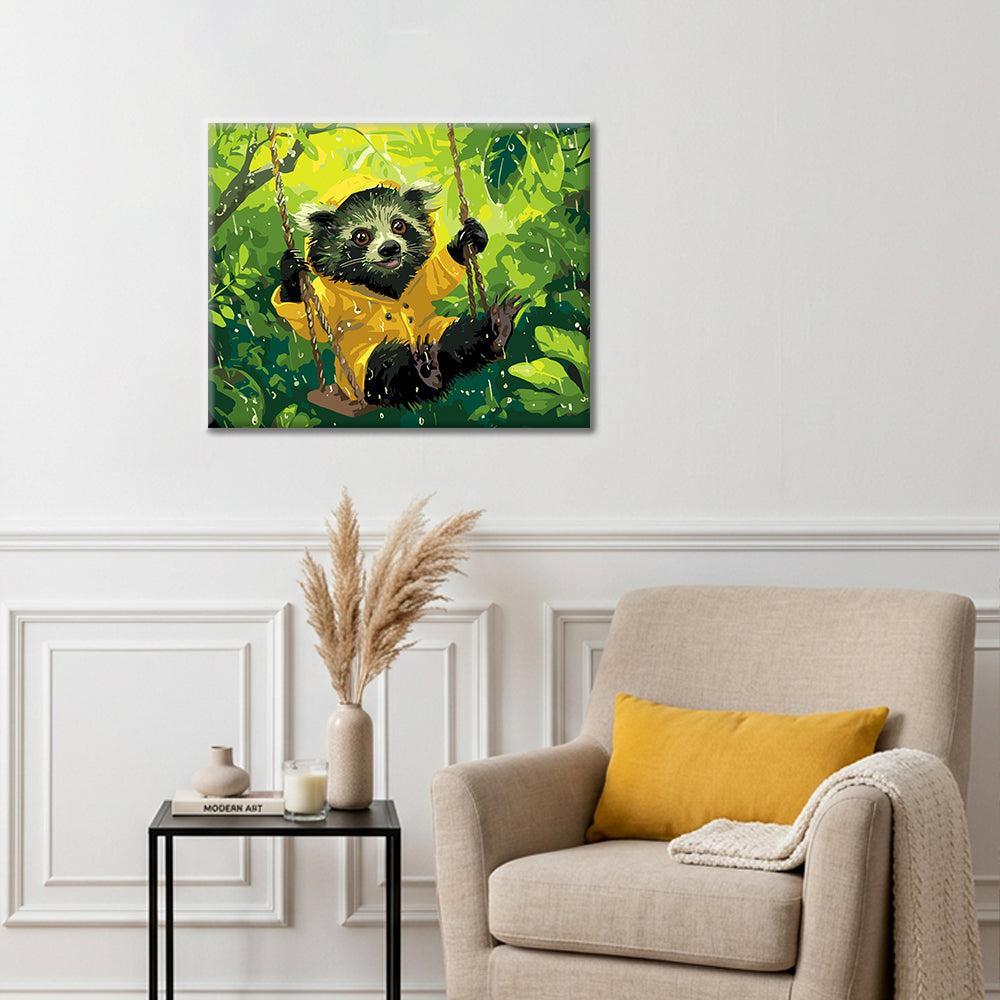 Columpio en día lluvioso – Pintura por números