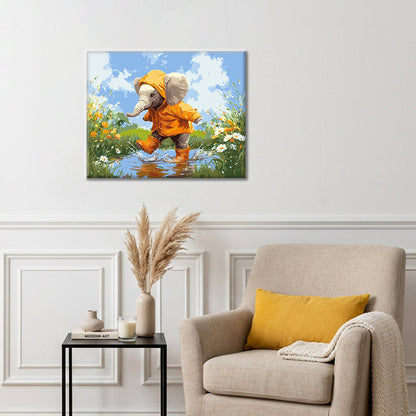 Elefante bajo la lluvia – Pintura por números