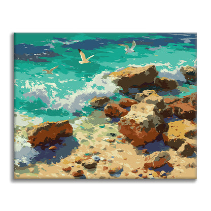 Orilla rocosa – Pintura por números
