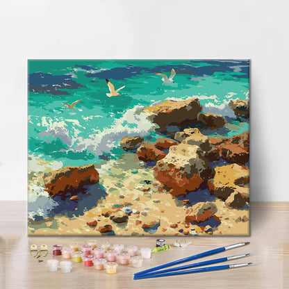 Orilla rocosa – Pintura por números