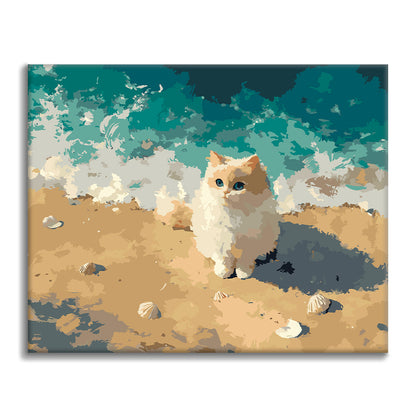 Gatito junto al mar – Pintura por números
