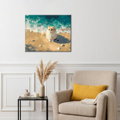 Gatito junto al mar – Pintura por números