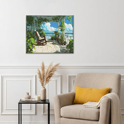 Porche junto al mar – Pintura por números