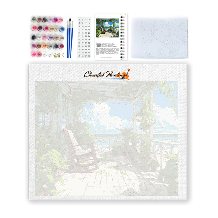 Porche junto al mar – Pintura por números