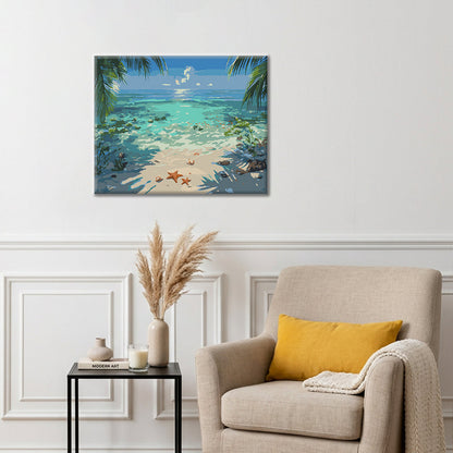 Orilla de estrellas de mar – Pintura por números